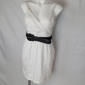 Belted white dress